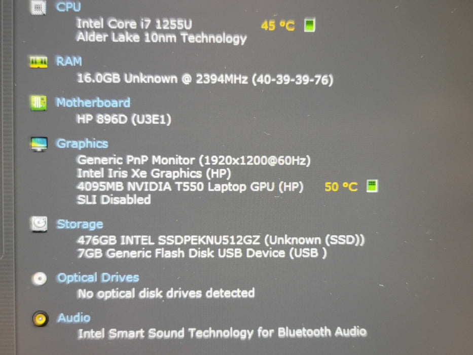 HP ZBook Firefly 14 G9 i7-1255U 16GB RAM T550 512GB NVMe  β Lap200