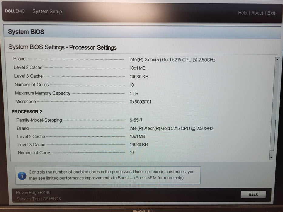 Dell PowerEdge R440 1U 2.5" 2x Xeon Gold 5215 32GB DDR4 HBA330 Adp $