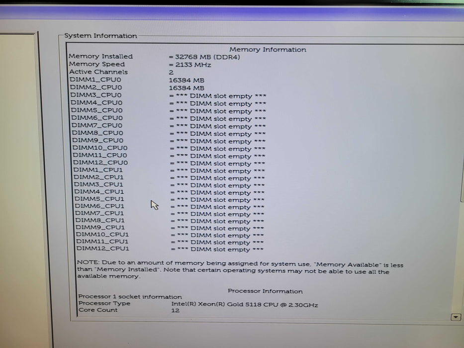 Dell Precision T7920 - Xeon Gold 5118 32GB DDR4 NO HDD %