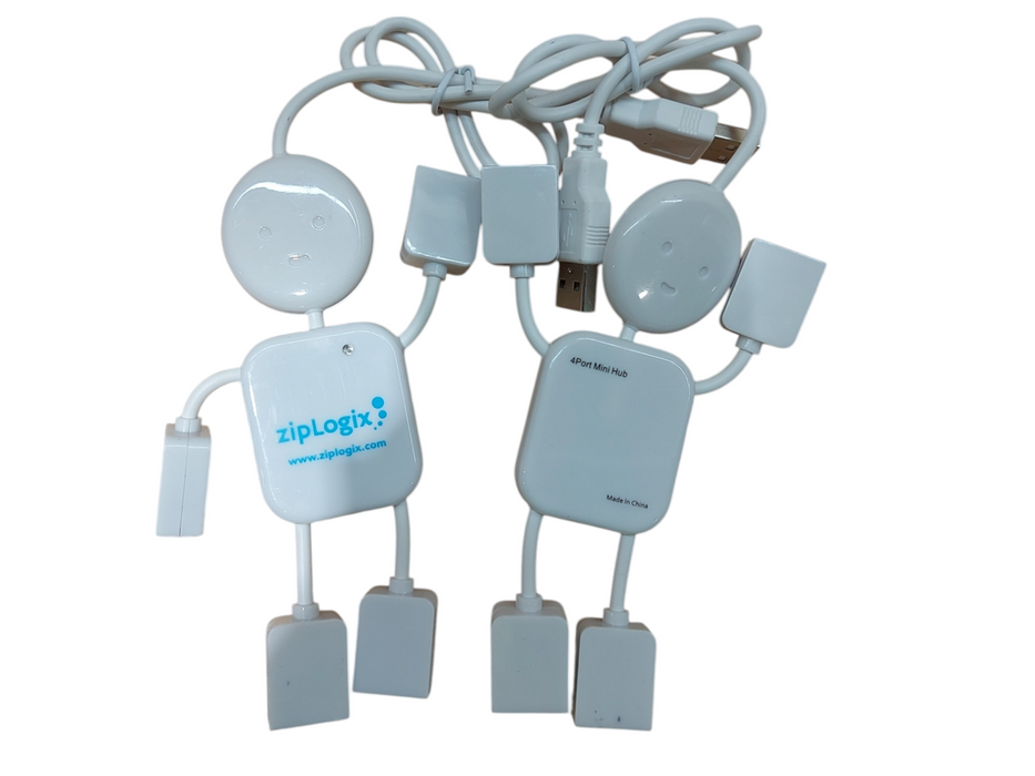 Lot 2x Ziplogix 4 Port Mini Hub