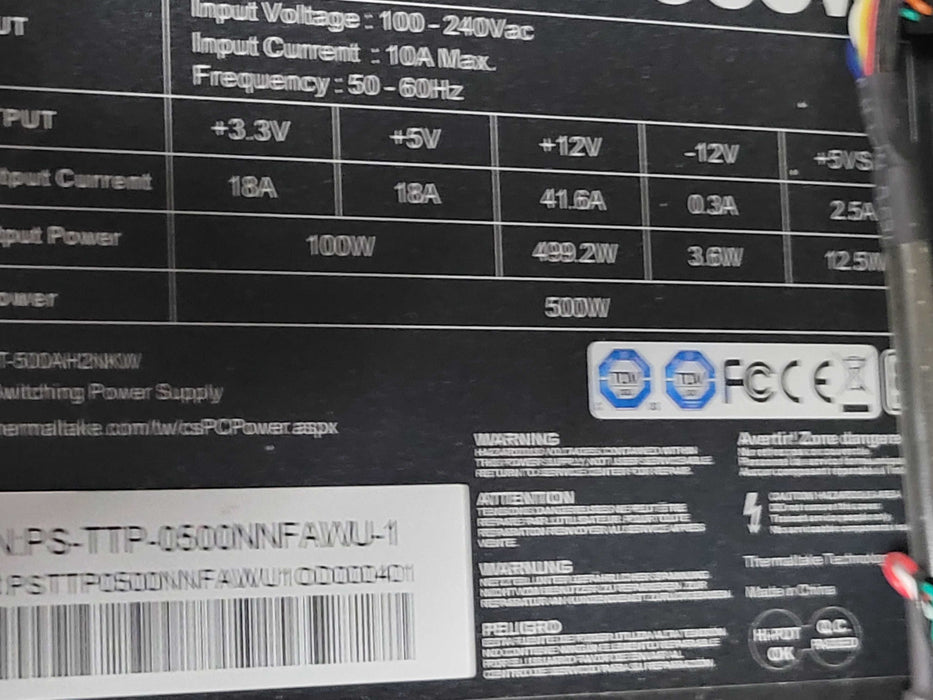 Custom/Asus tower PC, Core I5-12400 4.00GHz, 16GB DDR4, 500W PSU _