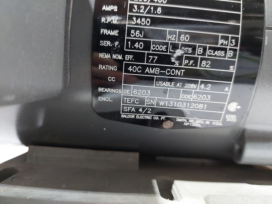 Baldor-Reliance Industrial Motor 3 Phase with Oberdorfer Pump  Q=