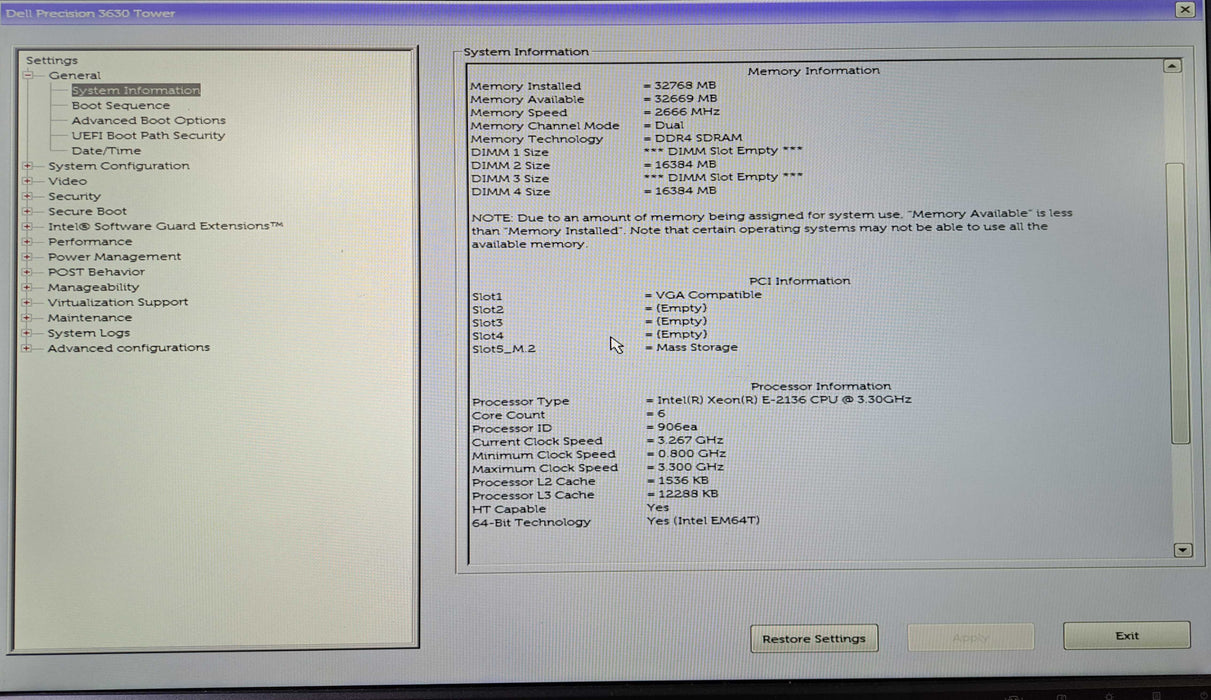 Dell Precision 3630 | Xeon E-2136 @3.30GHz, 32GB DDR4, W7100 8GB, 256GB NVMe )