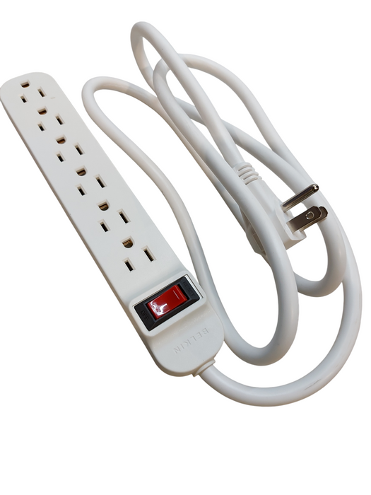 Lot 2x Belkin F9P609-05R-DP Power Strip 6 Outlets 5' Right-Angle Cord