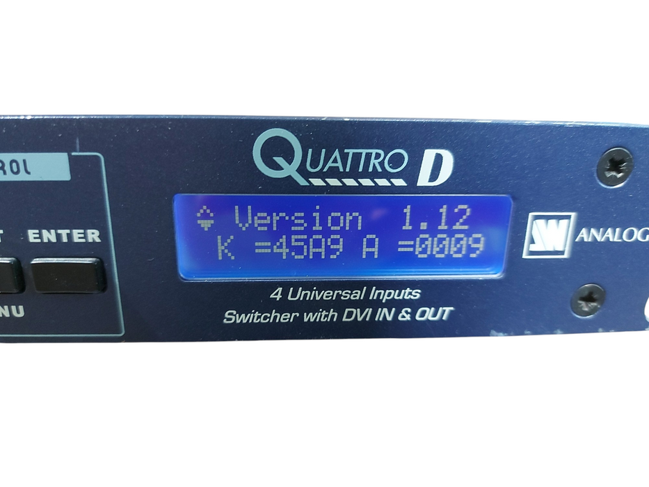 Analog Way Quattro D Model QTD402 4 Universal Inputs Switcher With DVI