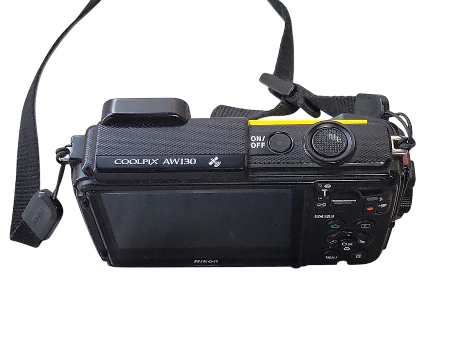 Nikon COOLPIX AW130 16MP Waterproof Digital Camera Yellow, READ _