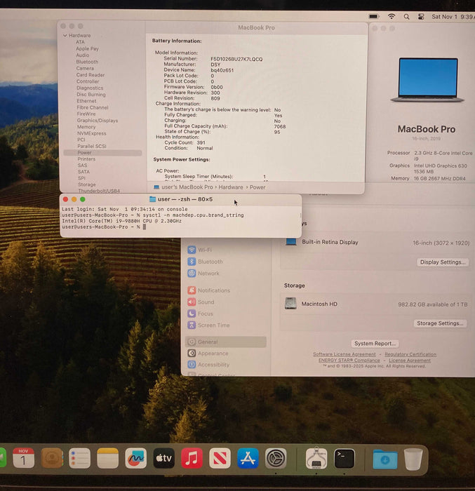 Apple MacBook Pro 16" 2019 i9-9880H Radeon PRO 5500M 16GB RAM 1TB SSD READ!