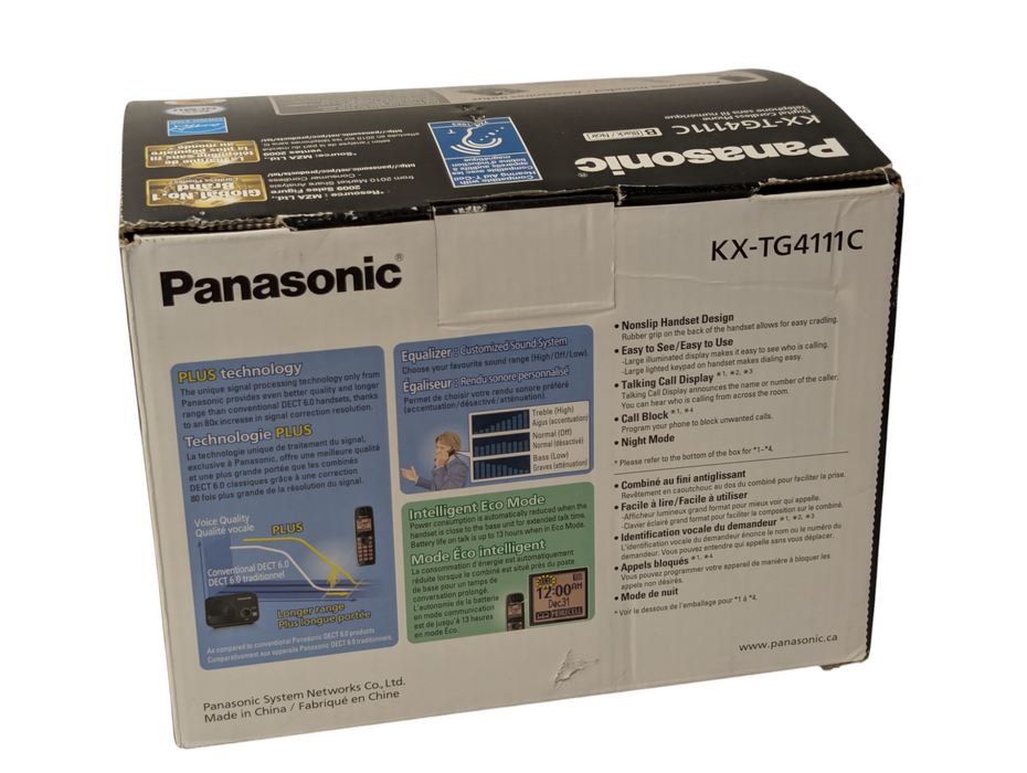 NEW Panasonic KX-TG4111C DECT 6.0 Plus Digital cordless phone  Q-