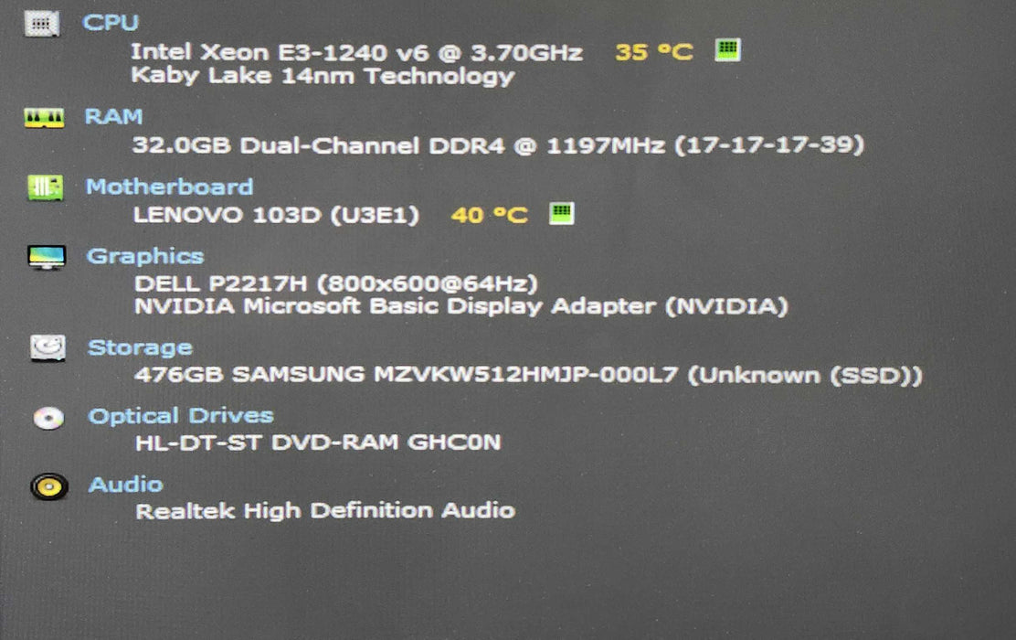 Lenovo ThinKStation P320, Xeon E3-1240v6, 32GB DDR4, 512GB NVMe, P2000