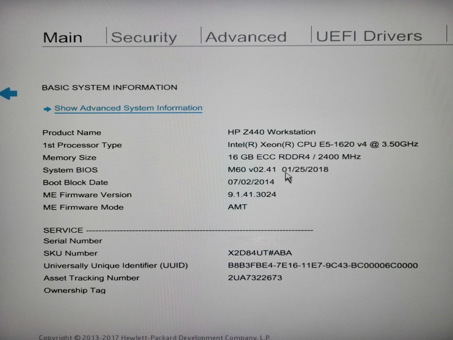 HP Z440 Workstation, Xeon E5-1620v4 3.50GHz, 16GB DDR4, M2000, No HDD !