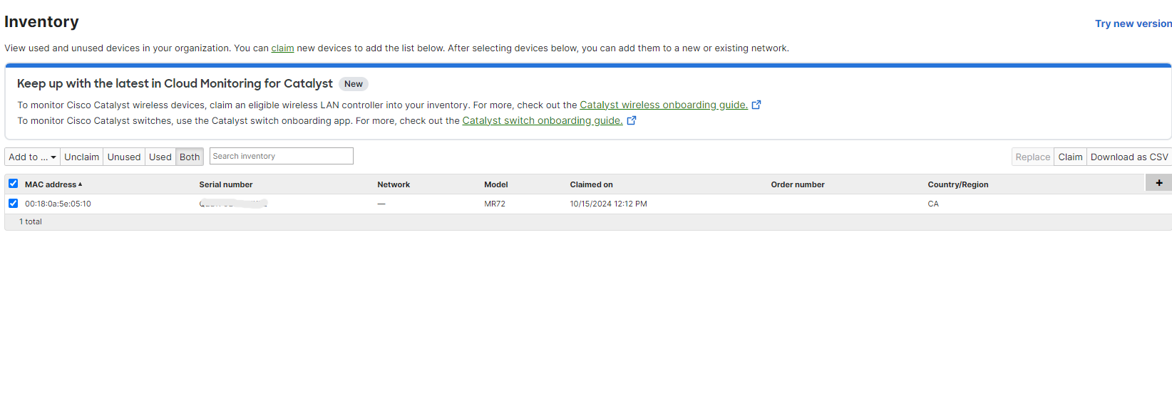 Cisco Meraki MR72-HW | 1.2Gbps Wireless Access Point UNCLAIMED | No Antennas  Q