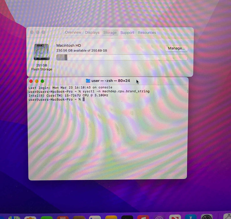 Apple MacBook Pro 13" 2017 i5-7267U 8GB RAM 256GB SSD READ
