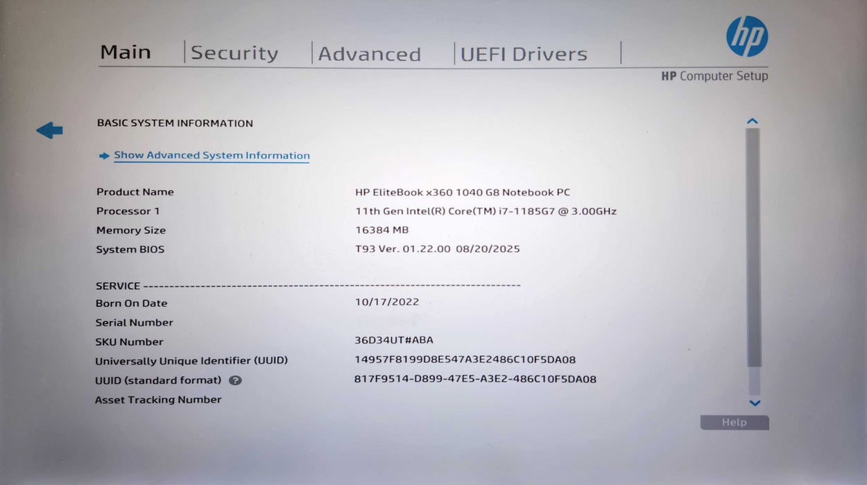 HP EliteBook x360 1040 G8, i7-1185G7 @ 3.00GHz, 16GB RAM, 256GB NVMe  Lap200