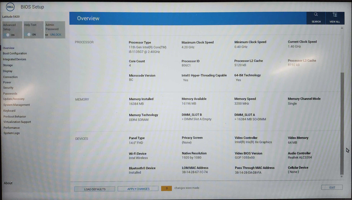 Dell Latitude 5420, Intel i5-1135G7 2.40GHz, 16GB DDR4, 256GB NVMe, READ  Lap200