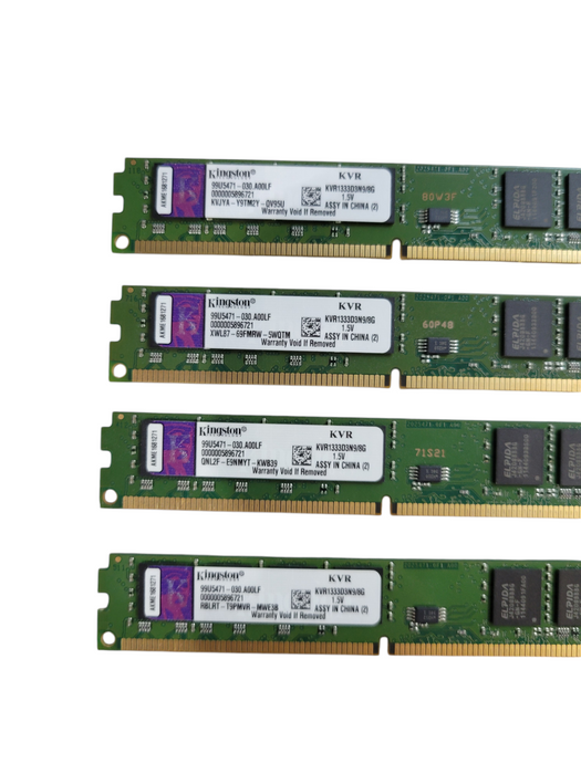 Lot of 4x - 8GB KINGSTON KVR1333D3N9/8G DDR3-1333 PC3-10600 Desktop Memory %