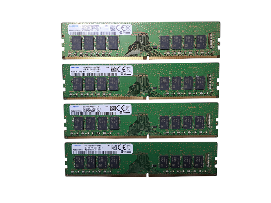 Samsung 64GB DDR4 Desktop Memory (4x16GB) 2Rx8 PC4-2400T-UB1 | M378A2K43CB1 )