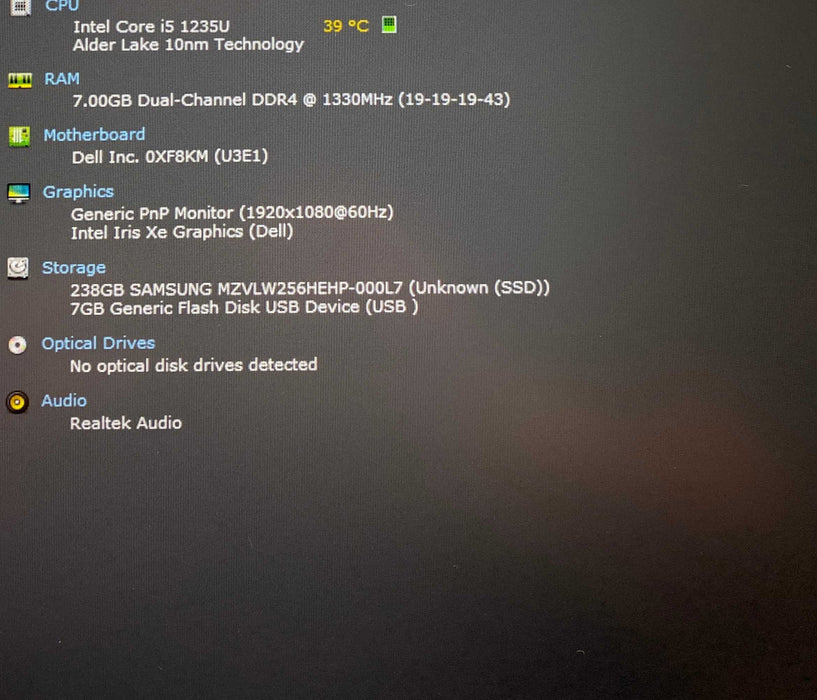 Dell Latitude 7430 Core i5-1235U@1.30GHz 8GB RAM 256GB SSD  Lap200