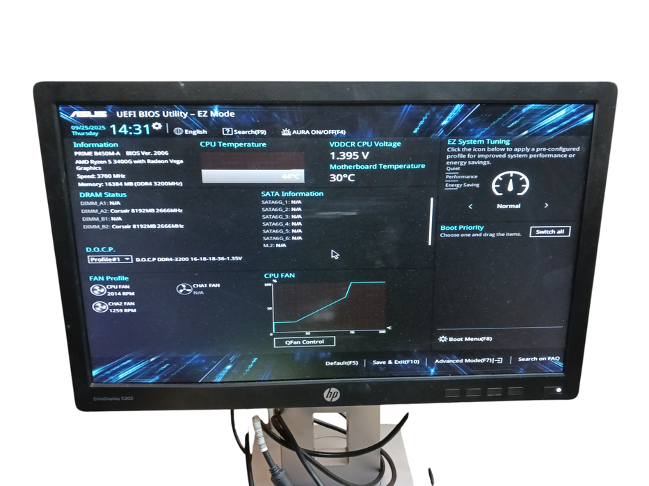 Custom SFF AMD Ryzen 5 3400G Asus B450M-A 16GB DDR4 No HDD
