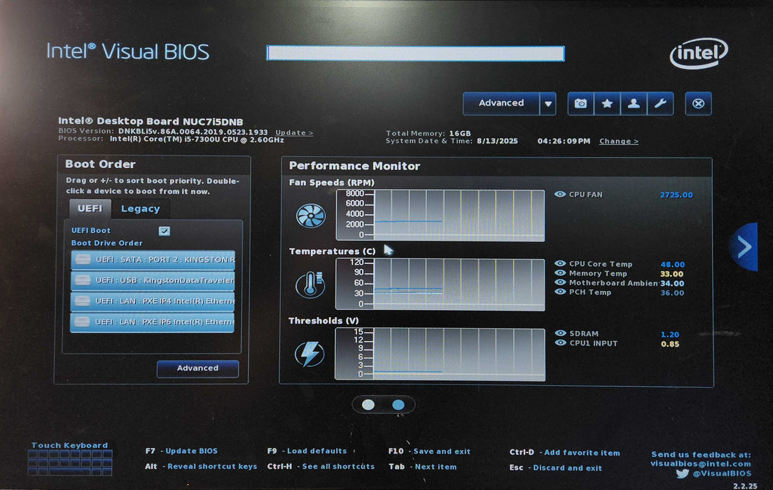 Intel NUC7i5DNK Mini PC | Intel Core i5-7300U 2.60GHz, 16GB DDR4, 128GB SSD )