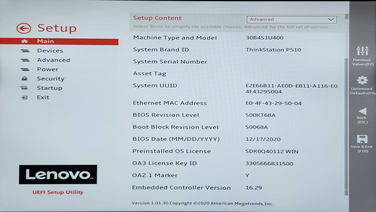 Lenovo ThinkStation P510, Xeon E5-1620v4, 32GB DDR4, GTX1060, No HDD