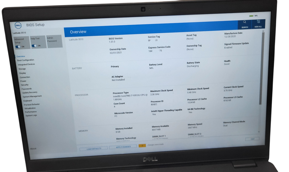 Dell Latitude 3510 i7-10510U CPU | 8GB DDR4 RAM|MX230 2GB GPU |256GB NVME    Lap200
