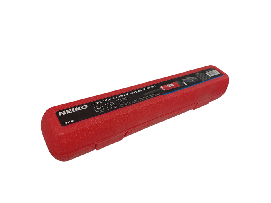 Neiko Long Shank Torque ScrewDriver Set 1/4" Drive 10-50LB Range  =