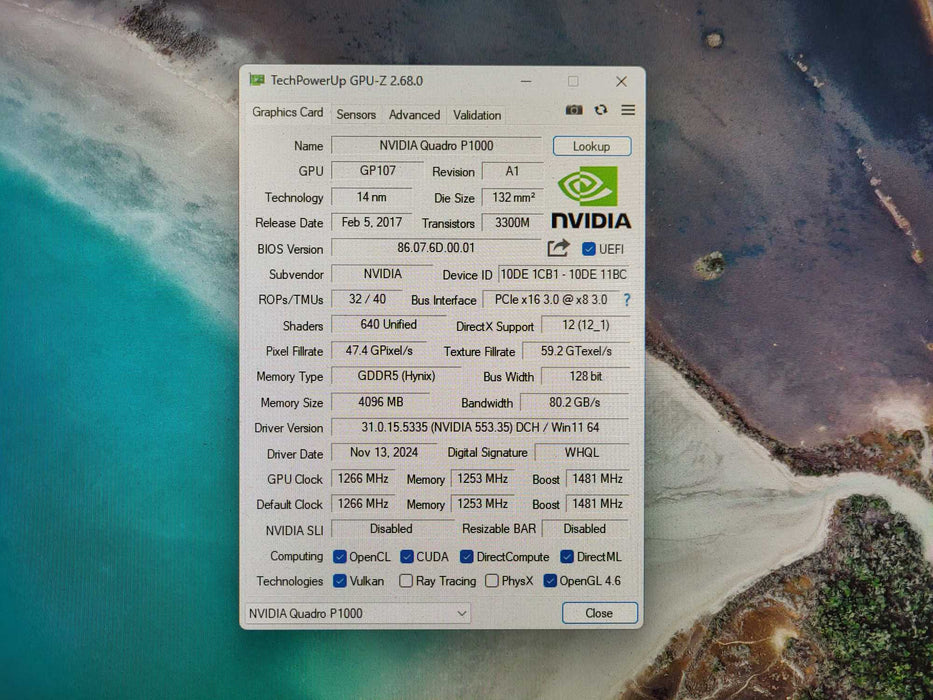 NVIDIA Quadro P1000 4GB GDDR5 4xMini DisplayPort High Profile Graphics Card Q$