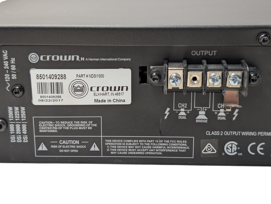CROWN DSi 1000 Audio Power Amplifier  -