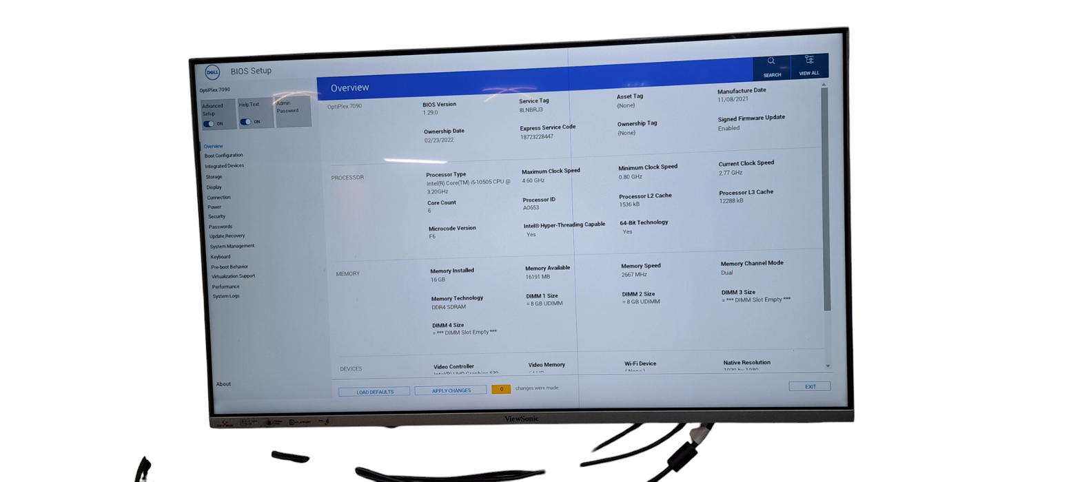 Dell Optiplex 7090 i5-10505 CPU|16GB RAM DDR4|256GB NVMe