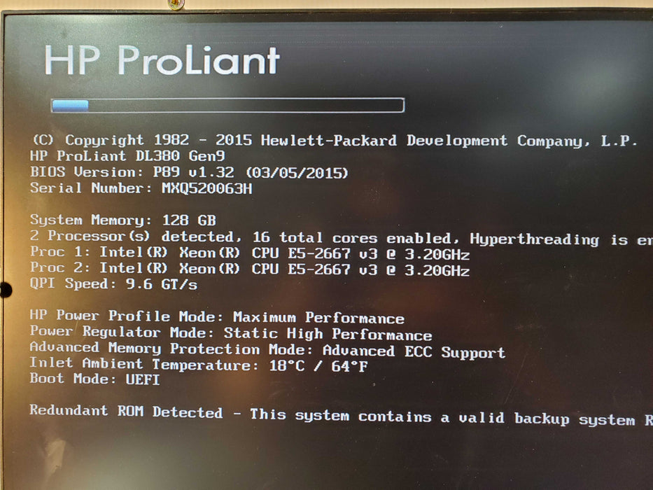 HP ProLiant DL380 Gen9 -2x Xeon E5-2670 v3 128GB DDR4 2x800W PSU