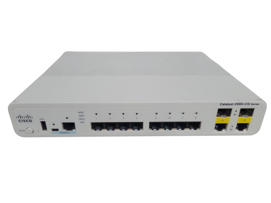 Cisco WS-C2960CG-8TC-L 8 Port Gigabit Ethernet Network Switch !