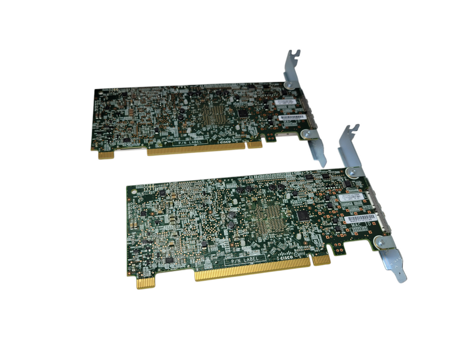 Lot of 2x - Cisco UCSC-PCIE-CSC-02 V04 Dual Port 10G SFP+ Fiber Card %