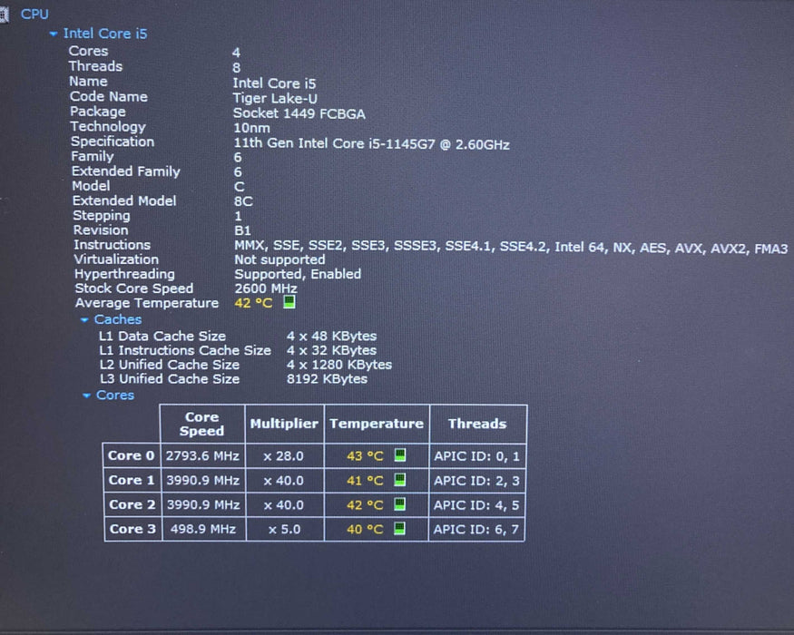 DynaBook TECRA A40 TOUCH Core i5-1145G7@2.6GHz vPRO 16GB RAM 512GB SSD Q Lap200