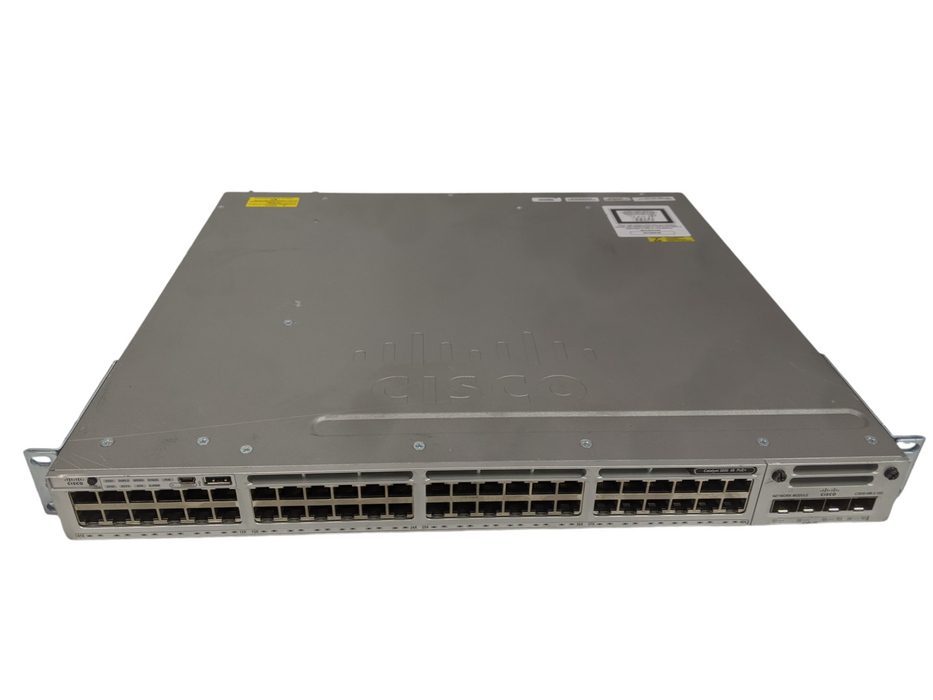 Cisco WS-C3850-48P-S V07 | 48-Port Gigabit PoE Switch | w/ C3850-NM-2-10G