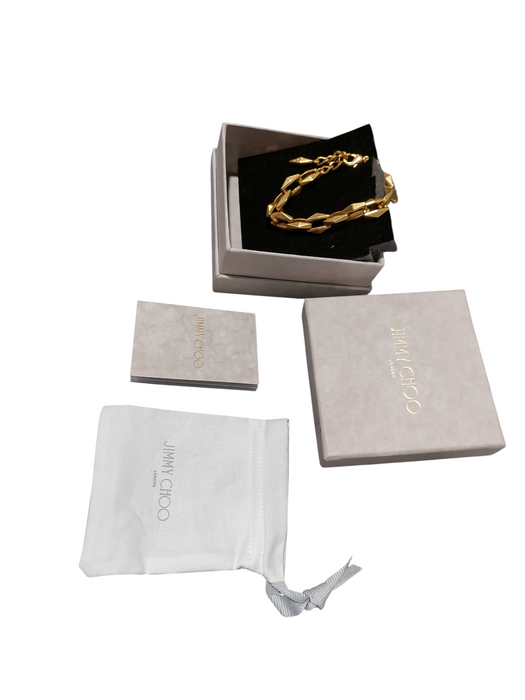 Jimmy Choo London Gold Finish Diamond ChainBracelet =