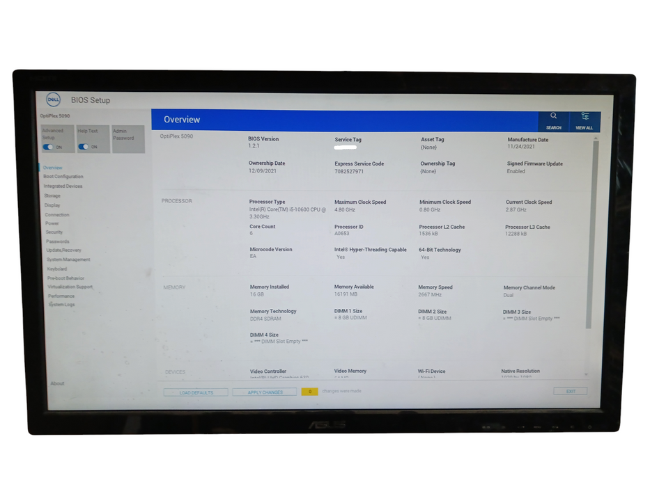 Dell Optiplex 5090 SFF Desktop Intel i5-10500 @3.1Ghz 16GB RAM No HDD Q