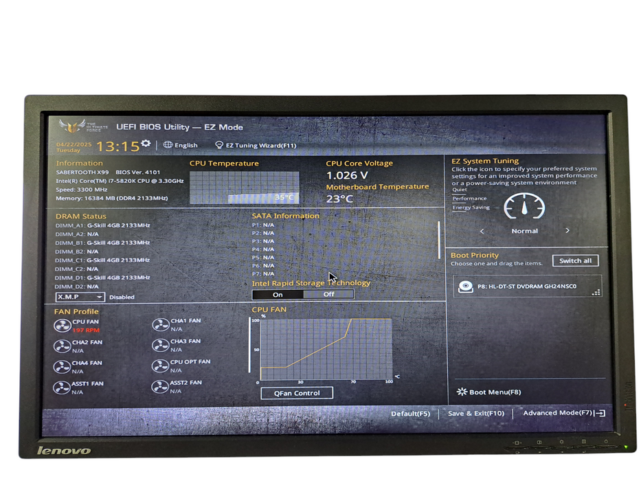 Custom PC | Asus SABERTOOTH X99 w/ Core i7-5820K CPU, 16GB DDR4, 650W