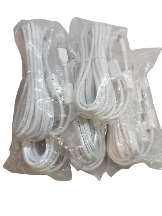 Lot 5x 5m USB 2.0 A/B Cable - White | Type A Male to Type B Male - E477146