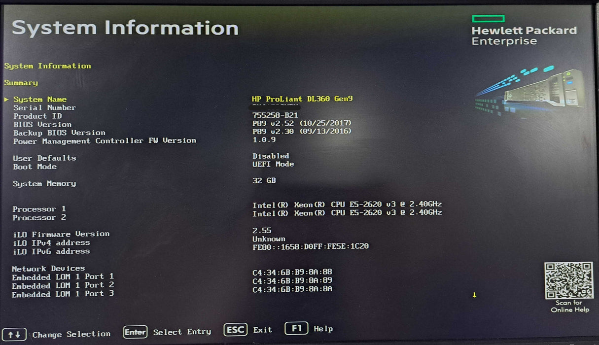 HP DL360 Gen9 1U 8x 2.5" | 2x Xeon E5-2620 v3 @2.4GHz 6C, 32GB DDR4, P440ar