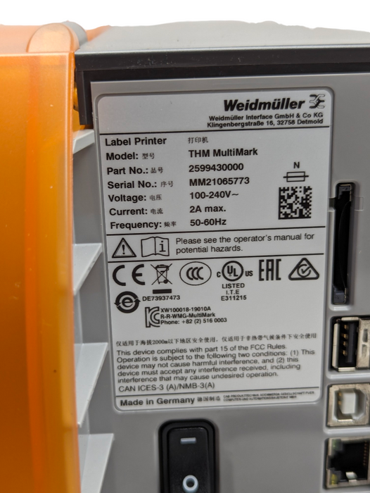 Weidmuller THM MultiMark Printer 2599430000 Please READ  -
