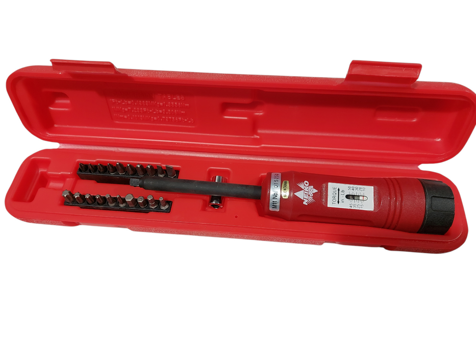 Neiko Long Shank Torque ScrewDriver Set 1/4" Drive 10-50LB Range  =
