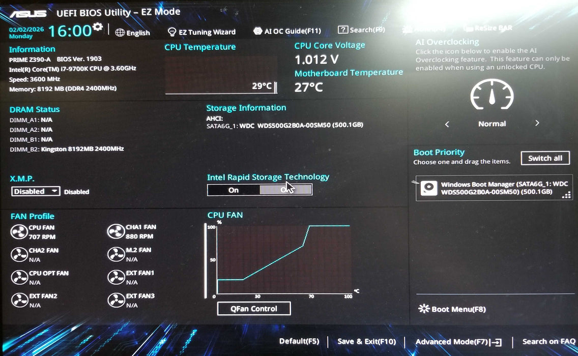 Custom Pc w/ Asus Z390-A i7-9700K CPU 8GB RAM 500GB SSD 1000W PSU