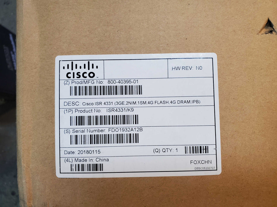 Cisco ISR4331/K9 Integrated Services Router - NEW