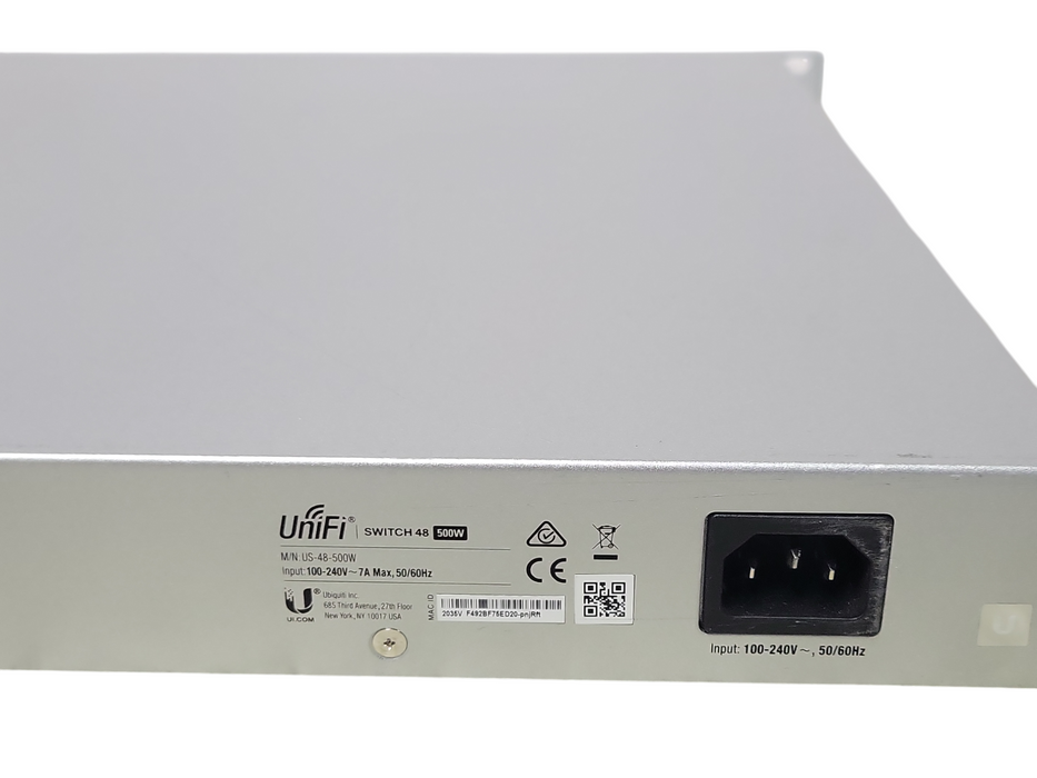 Ubiquiti UniFi US-48-500W 48-Port Gigabit PoE+ Switch with 2 SFP+, READ _