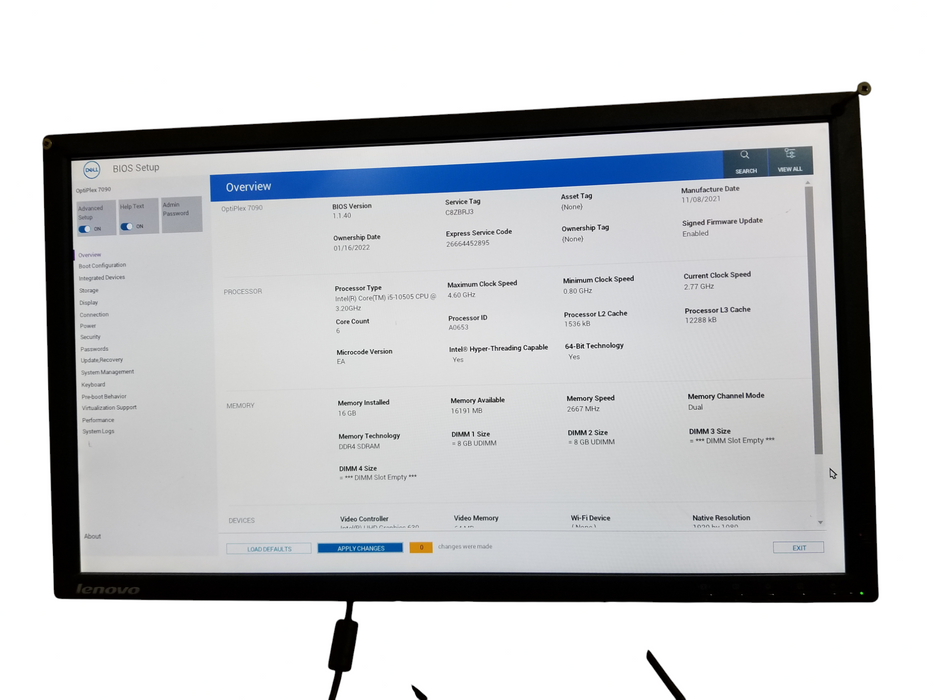 Dell OptiPlex 7090 SFF Core i5-10505 @3.20GHz 16GB DDR4, 256GB NVMe