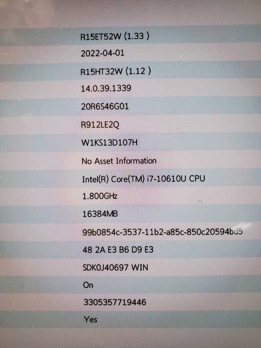 Lenovo ThinkPad L13 Yoga i7-10610U | 256GB SSD | 16GB RAM READ  Lap200