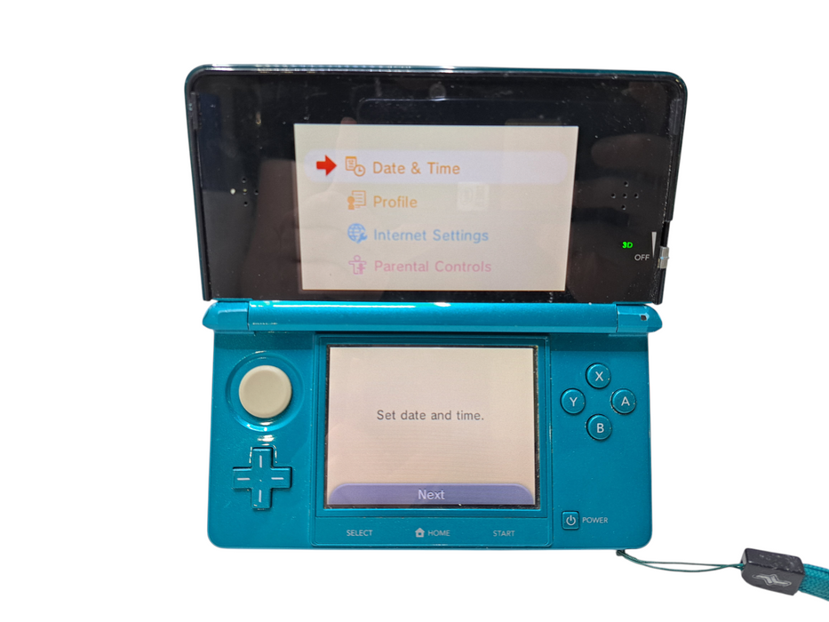 Nintendo 3DS Handheld Game Console | CTR-001 Aqua Blue *READ* )