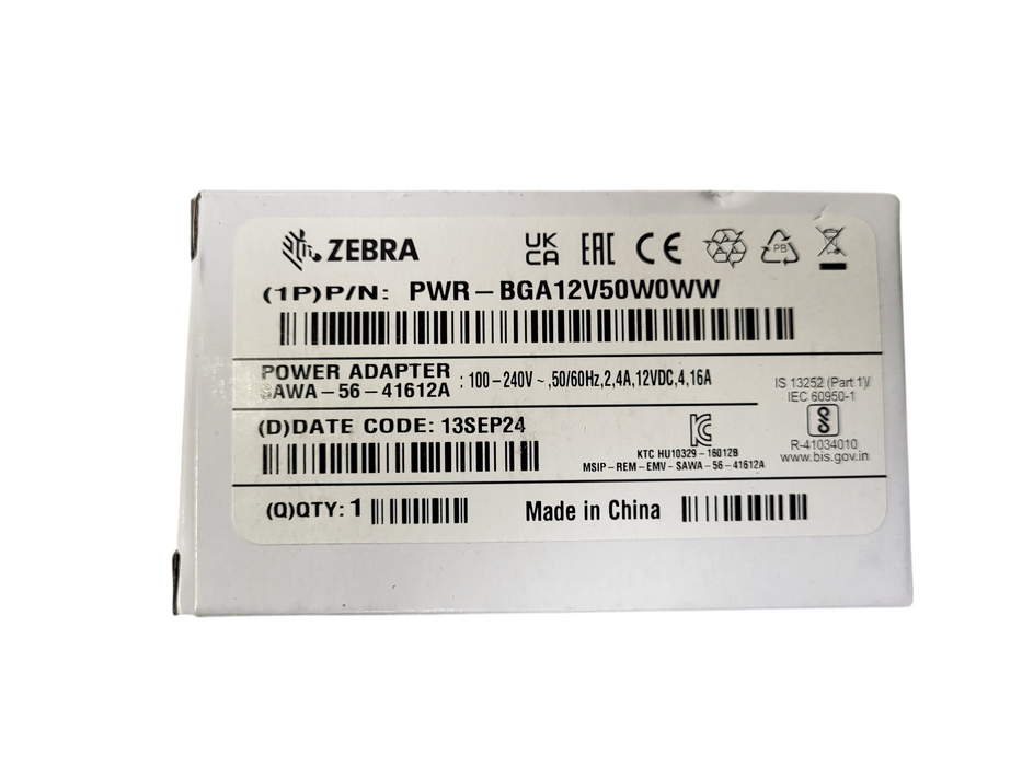 Zebra SAWA-56-41612A AC Adapter PWR-BGA12V50W0WW w/CBL-DC-388A1-01 Cable Q$