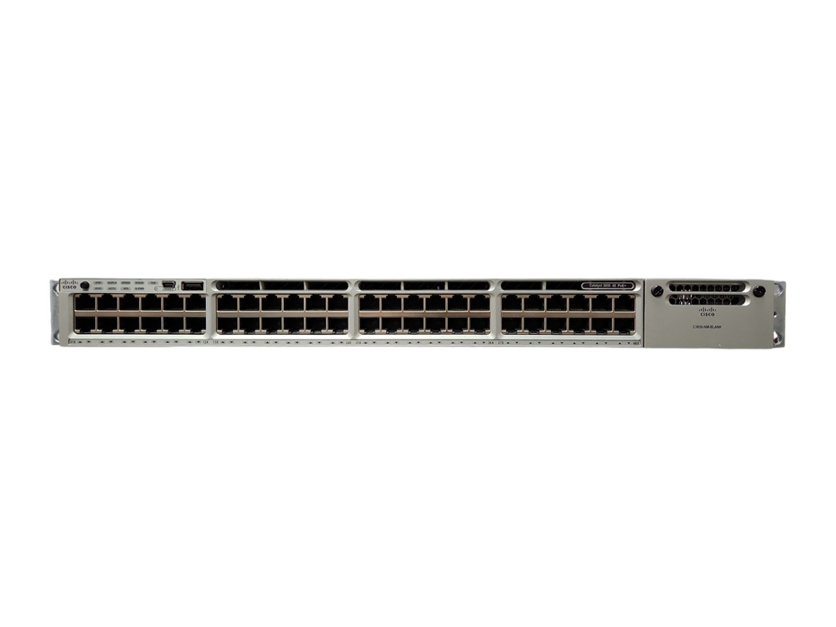 Cisco WS-C3850-48F-S 48-Port Gigabit PoE+ Switch, 1x 1100W PSU