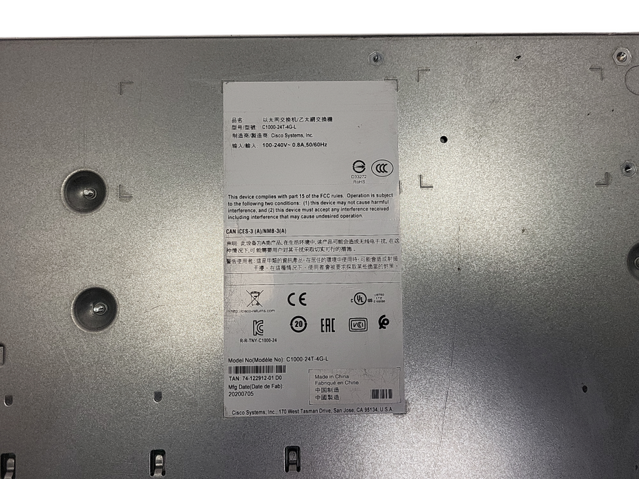 Cisco C1000-24T-4G-L V01 | 24-Port Gigabit Managed Switch 4x 1G SFP $
